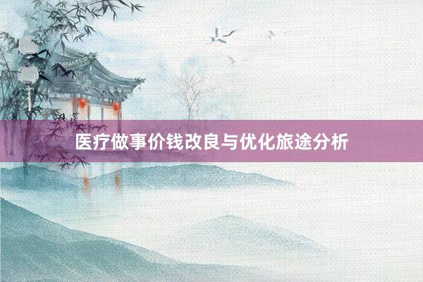 医疗做事价钱改良与优化旅途分析